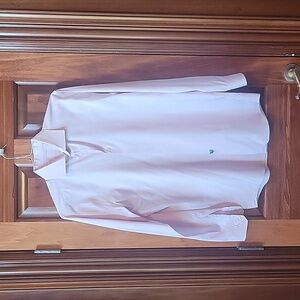 Men's Perry Ellis Dress Shirt Pink White Striped Size 15.5 34/35